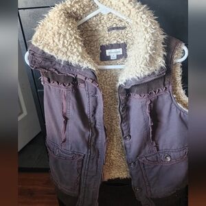 Maurices Purple Sherpa-Lined Vest